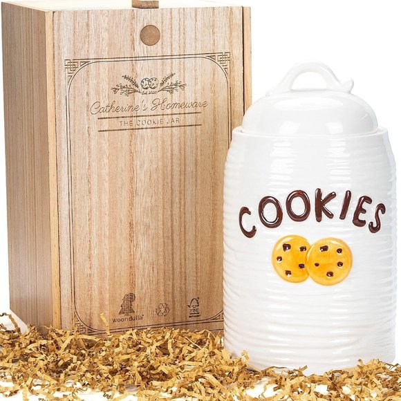 Cute Cookie Jar Containers Airtight with Lid Gift Box